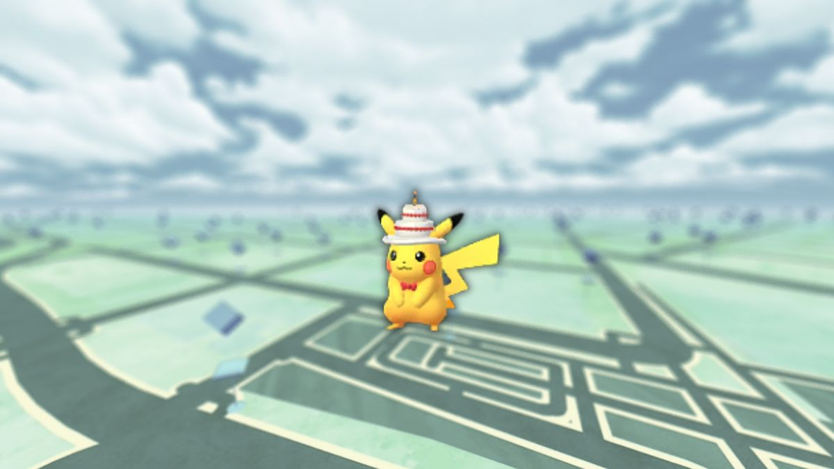 皮卡丘（閃亮）在 Pokémon GO 的精選 Pokémon Hours 中穿著蛋糕